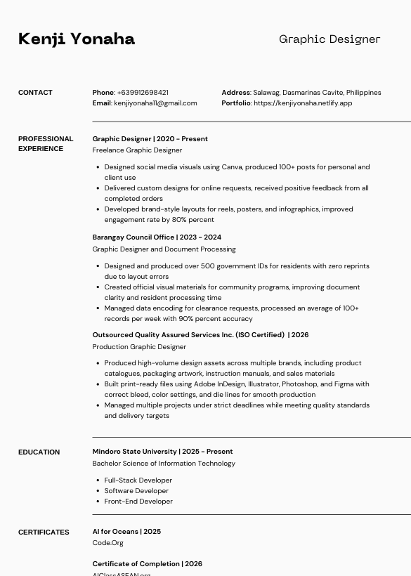 Kenji Yonaha resume preview